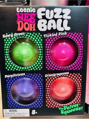 NeeDoh Teenie Fuzz Ball Velvet Squeeze 4 Pack